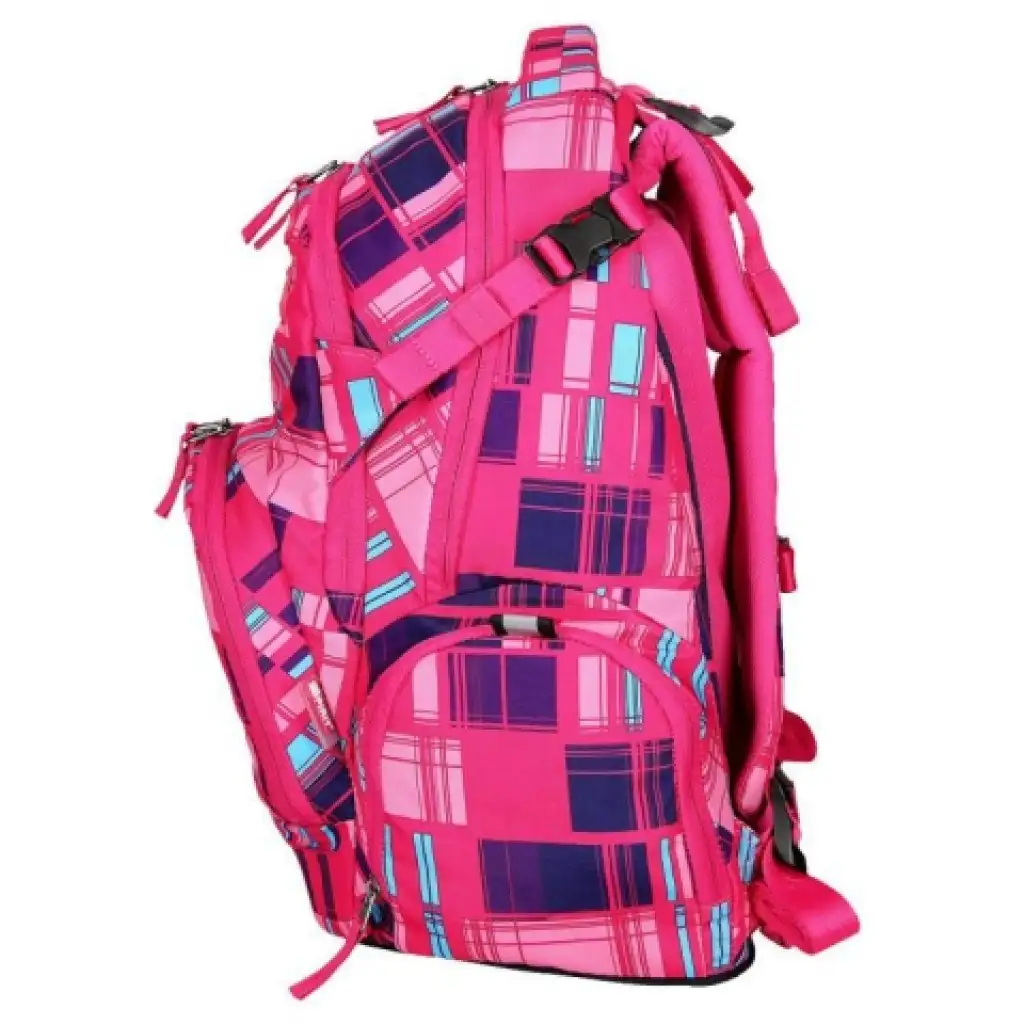 imagen de Spirit: Stinger mochila ergonómica premium de color rosa con estampado de cubos 3