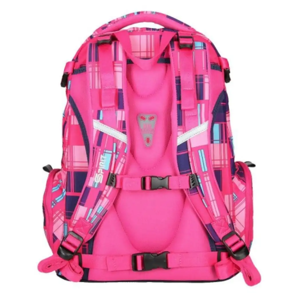 imagen de Spirit: Stinger mochila ergonómica premium de color rosa con estampado de cubos 4