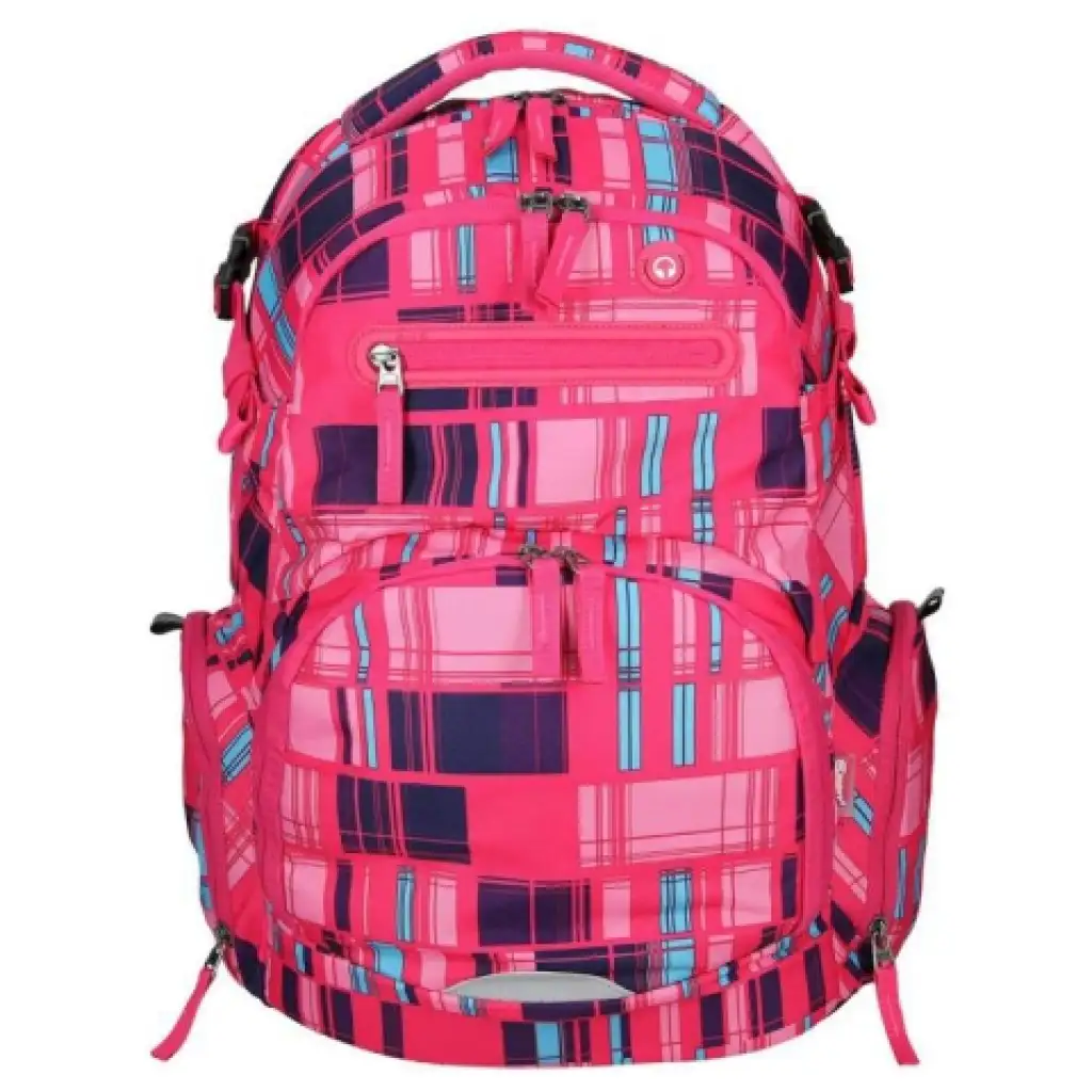 imagen de Spirit: Stinger mochila ergonómica premium de color rosa con estampado de cubos 1