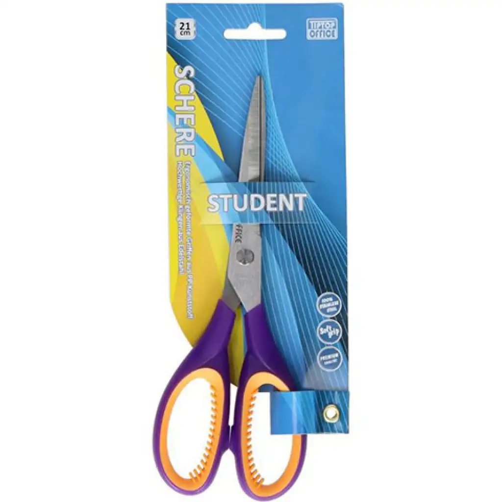 imagen de Spirit: Tijeras escolares y de oficina Soft Grip de 21 cm con hoja de acero inoxidable en varios colores 1ud 2