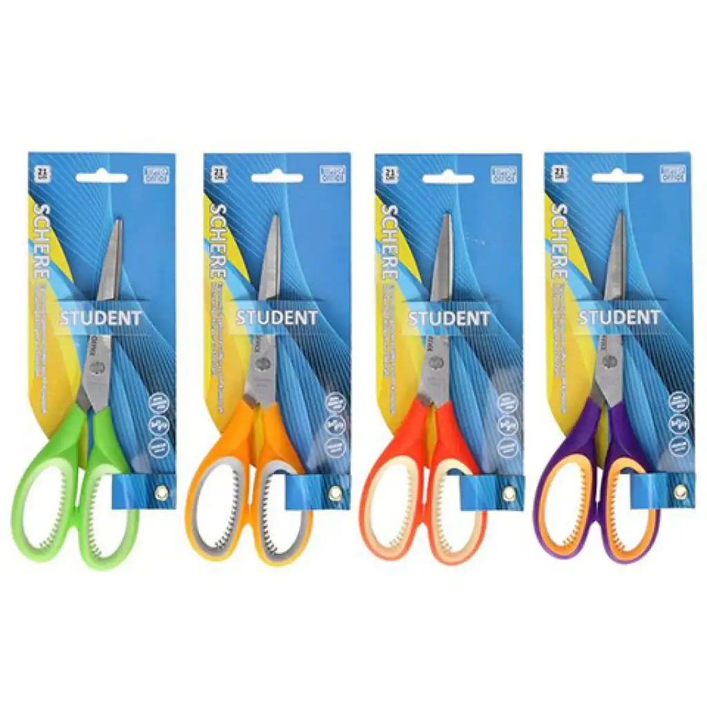 imagen de Spirit: Tijeras escolares y de oficina Soft Grip de 21 cm con hoja de acero inoxidable en varios colores 1ud 1