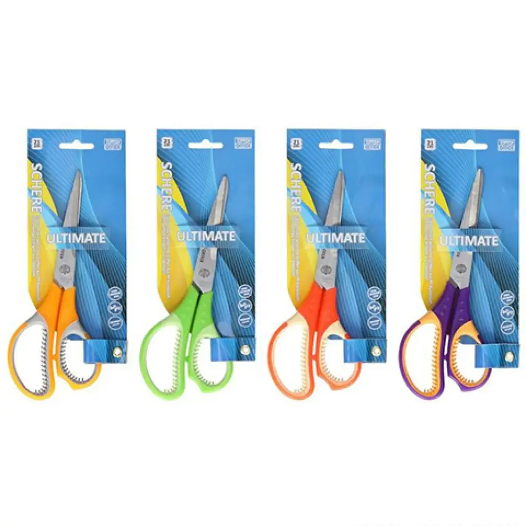 imagen de Spirit: Tijeras escolares y de oficina Soft Grip ultimate de 21 cm con hoja de acero inoxidable en varios colores 1ud 1
