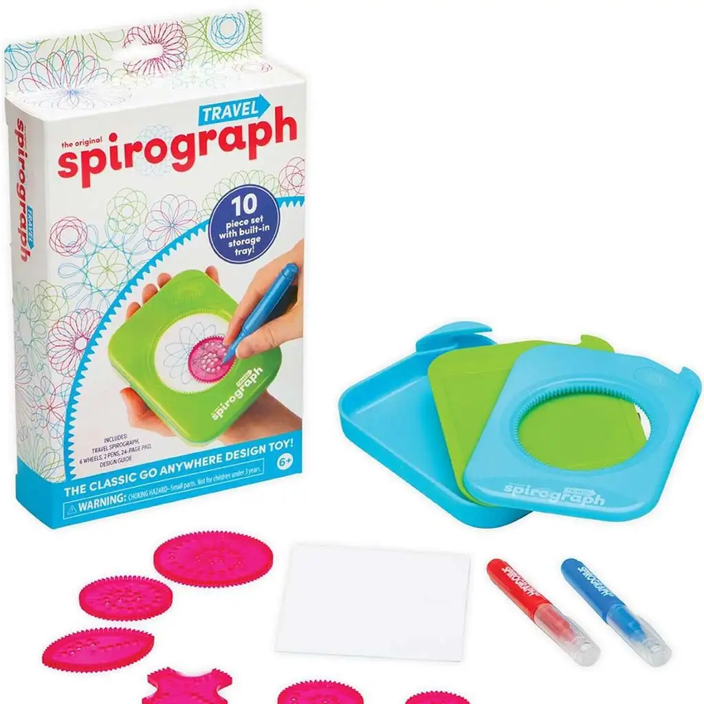 imagen de Spirograph: Set compacto de 10 piezas de spirograf viajero con almacenamiento 2