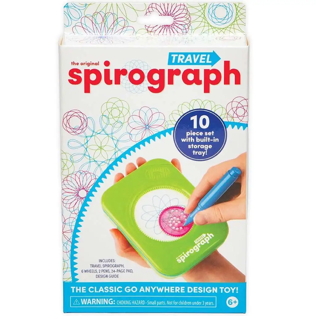imagen de Spirograph: Set compacto de 10 piezas de spirograf viajero con almacenamiento 1