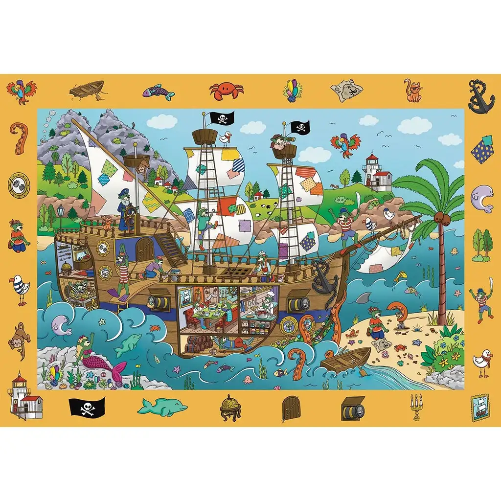 imagen de Spy Guy rompecabezas de 100 piezas Barco Pirata - Trefl 2
