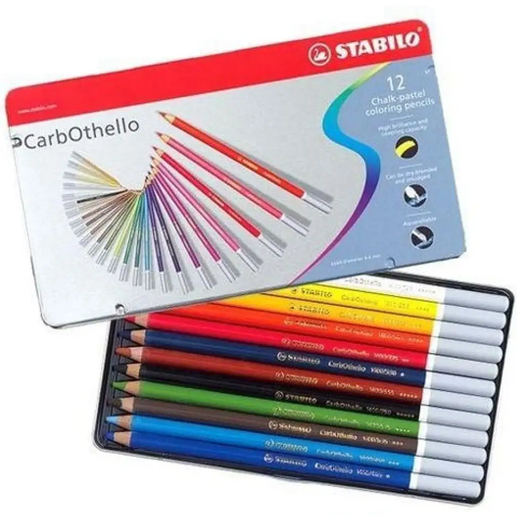 imagen de Stabilo: CarbOthello set de 12 lápices de colores en caja de metal 2