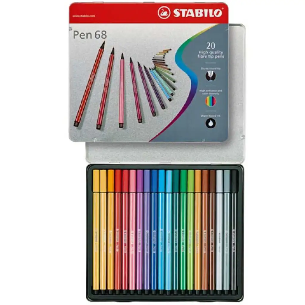 imagen de Stabilo: Conjunto de rotuladores Pen 68 en caja de metal de 20 unidades 2