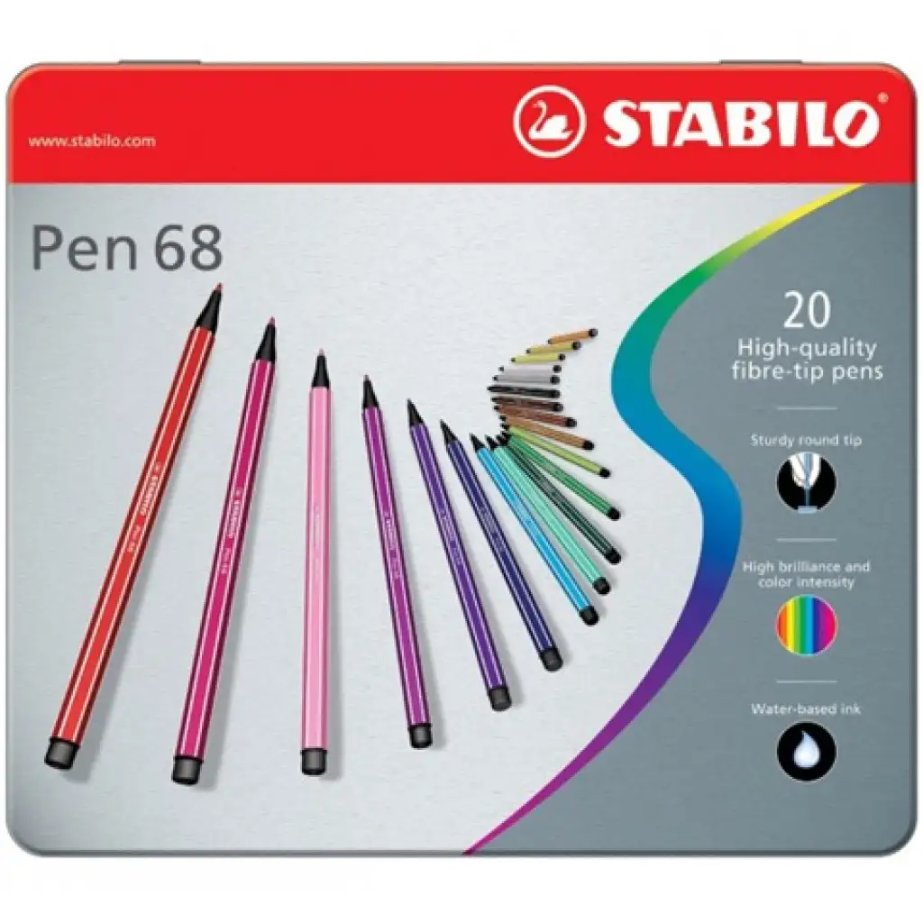 imagen de Stabilo: Conjunto de rotuladores Pen 68 en caja de metal de 20 unidades 1