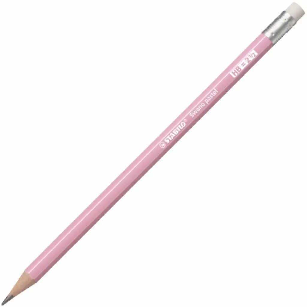 imagen de Stabilo: Lápiz de grafito con goma de borrar rosa pastel 1