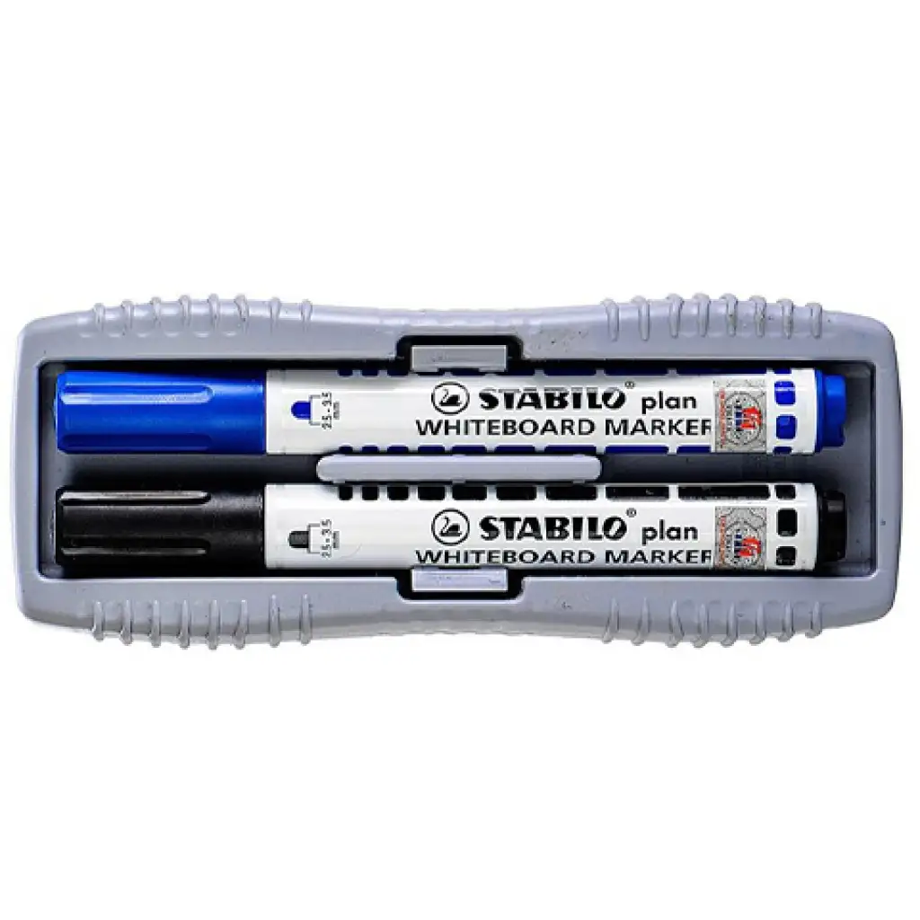 imagen de Stabilo: Marcador Plan WhiteBoard azul y negro + esponja 2