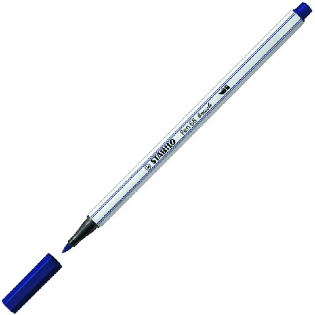 imagen de Stabilo: Pen 68 brush rotulador pincel azul oscuro 1