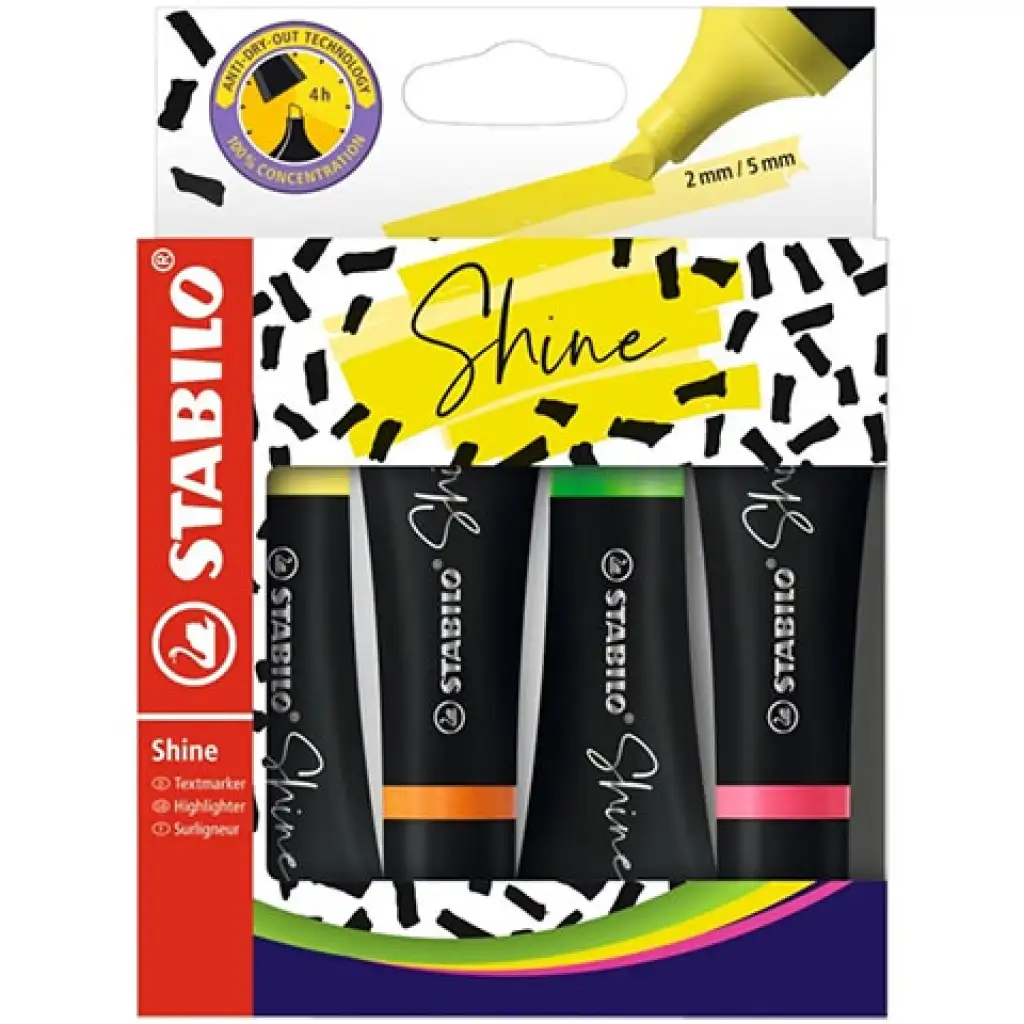 imagen de Stabilo: Set de resaltadores Shine de 4 piezas 1