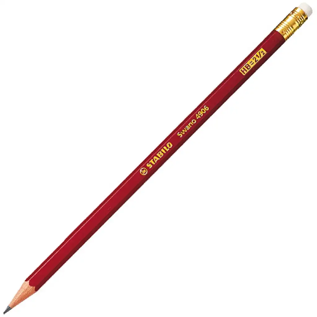imagen de Stabilo: Swano HB lápiz de grafito con goma de borrar en color rojo 1