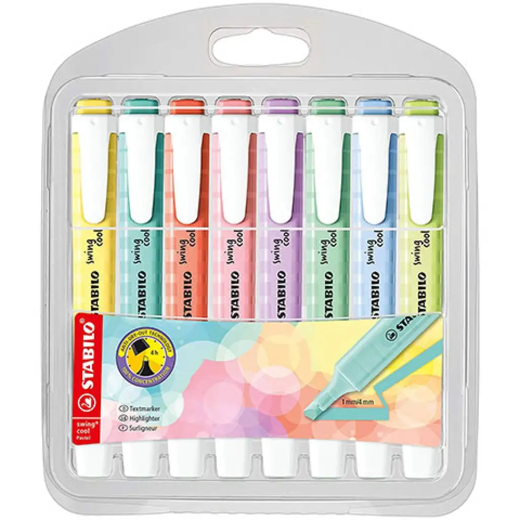 imagen de Stabilo: Swing Cool resaltador pastel paquete de 8 unidades 1