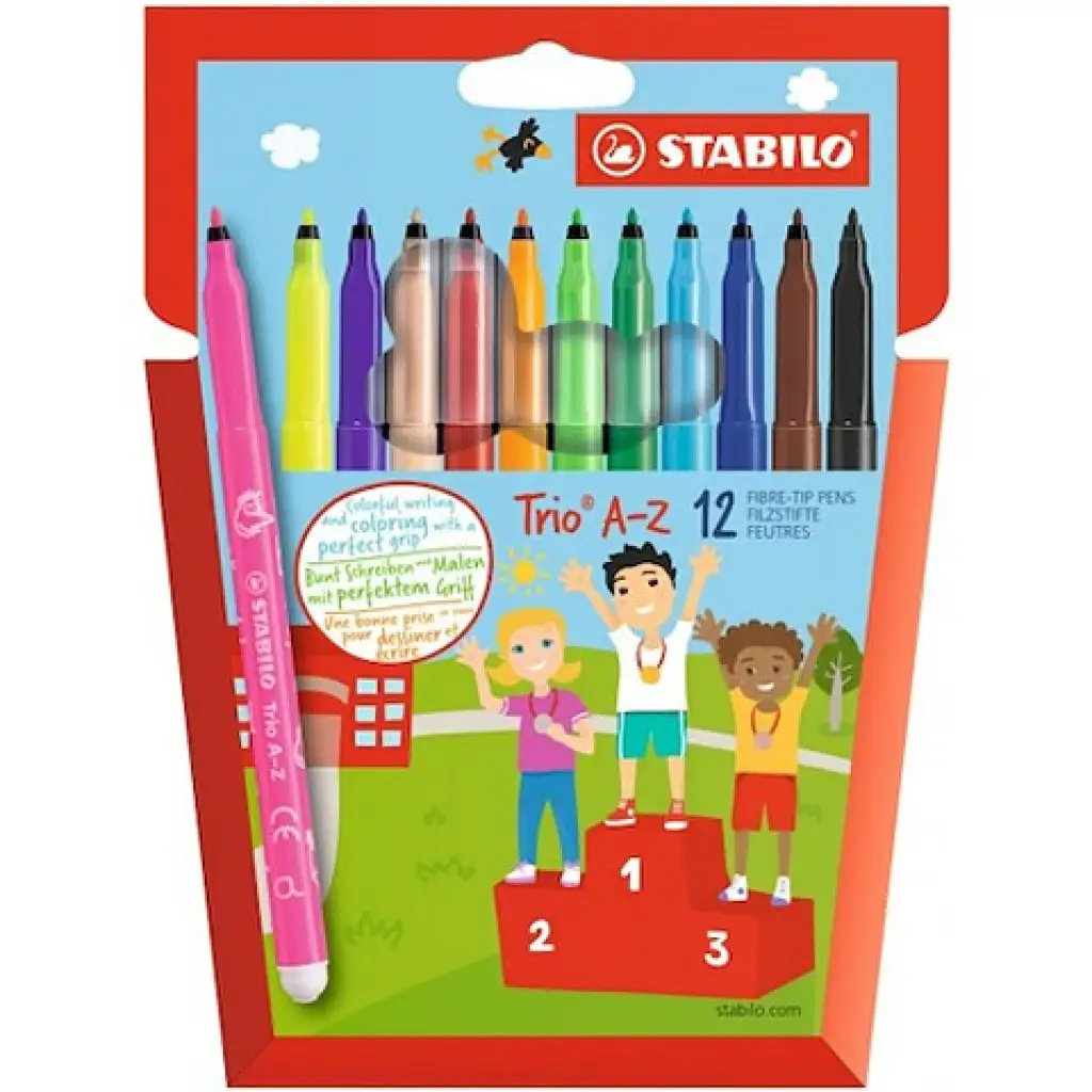 imagen de Stabilo: Trio A-Z set de rotuladores de colores de 12 unidades 1