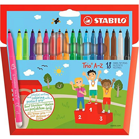 imagen de Stabilo: Trio A-Z set de rotuladores de colores de 18 unidades 1