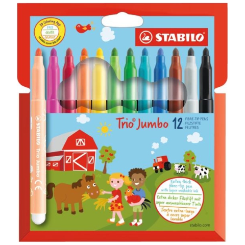 imagen de Stabilo: Trio Jumbo set de 12 rotuladores de colores 1
