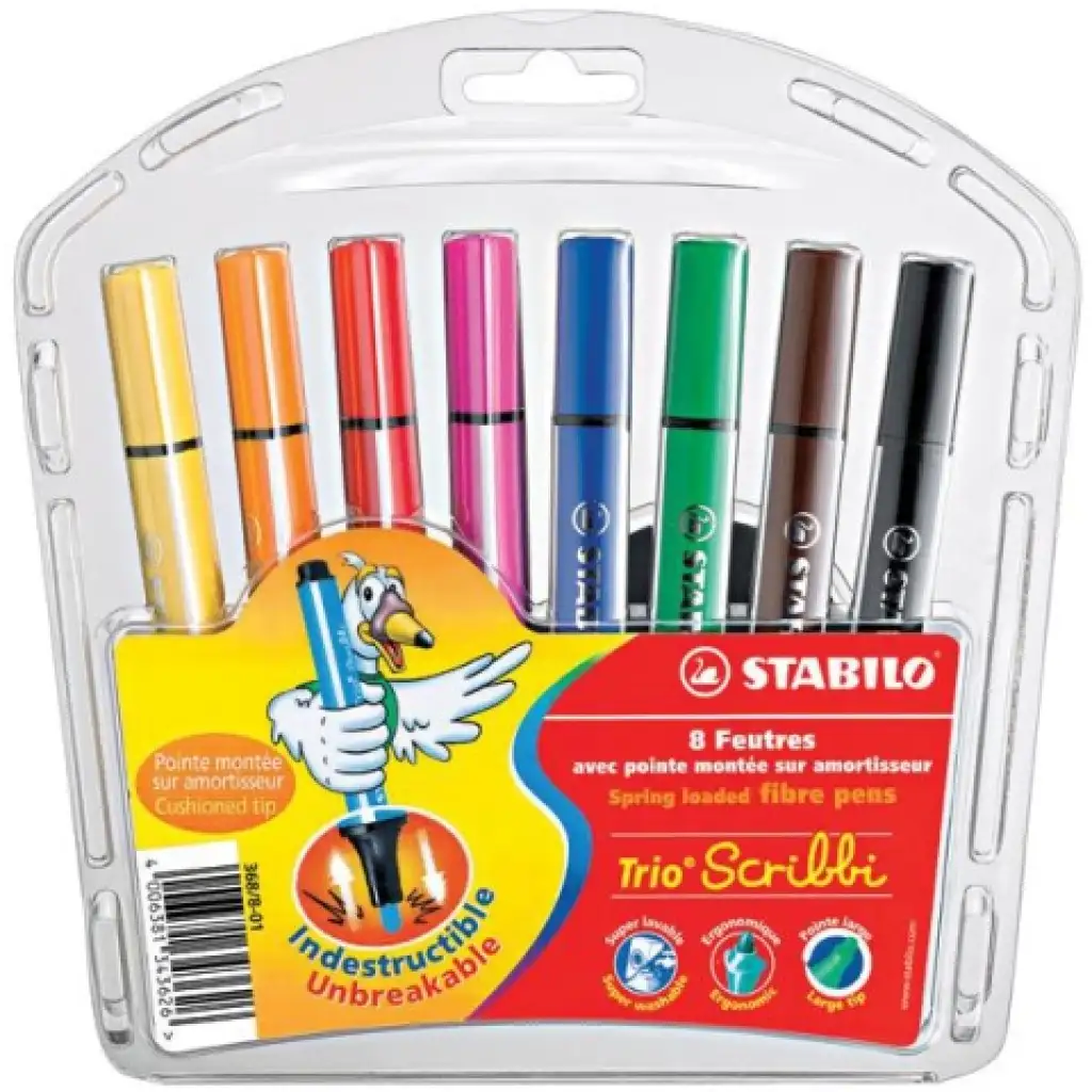 imagen de Stabilo: Trio Scribbi set de 8 rotuladores triangulares de colores 1