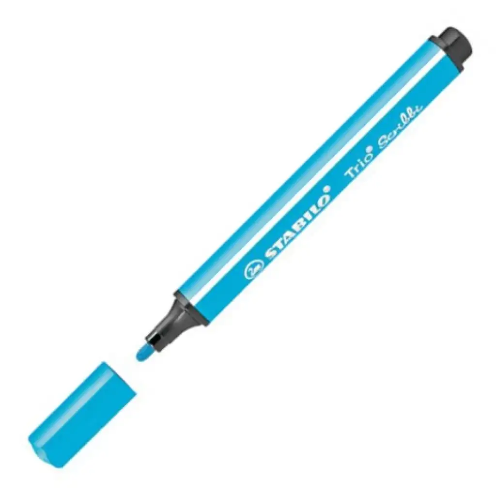 imagen de Stabilo: Trio Scribble rotulador triangular de color azul claro 2