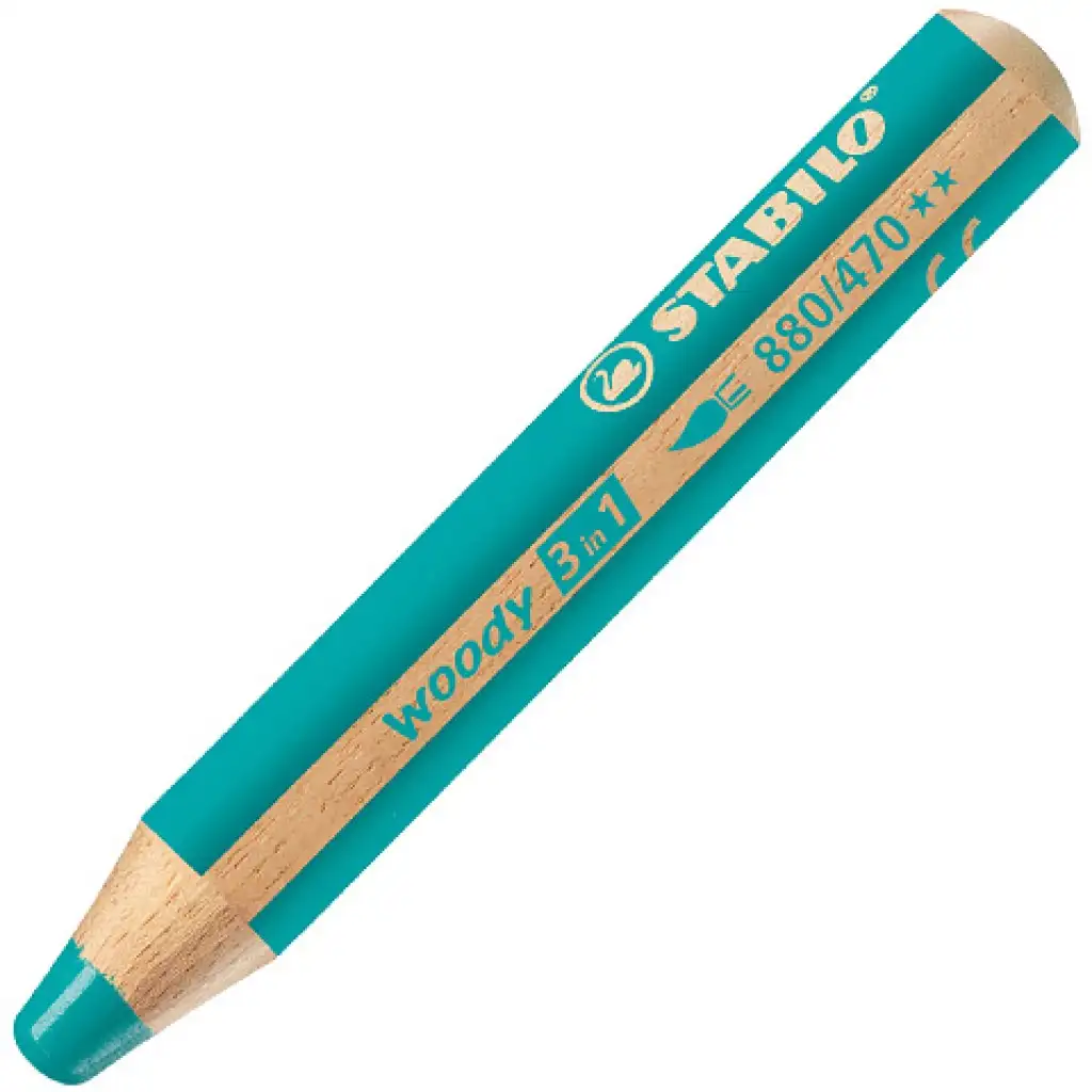imagen de Stabilo Woody 3in1 lápiz de colores en color turquesa 1