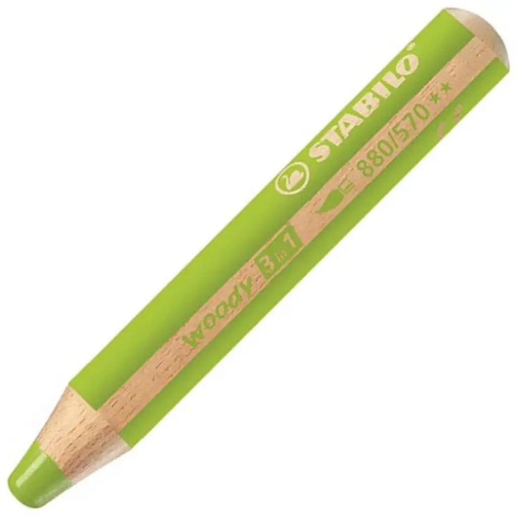 imagen de Stabilo: Woody extra-grueso verde claro 3en1 lápiz de colores 1
