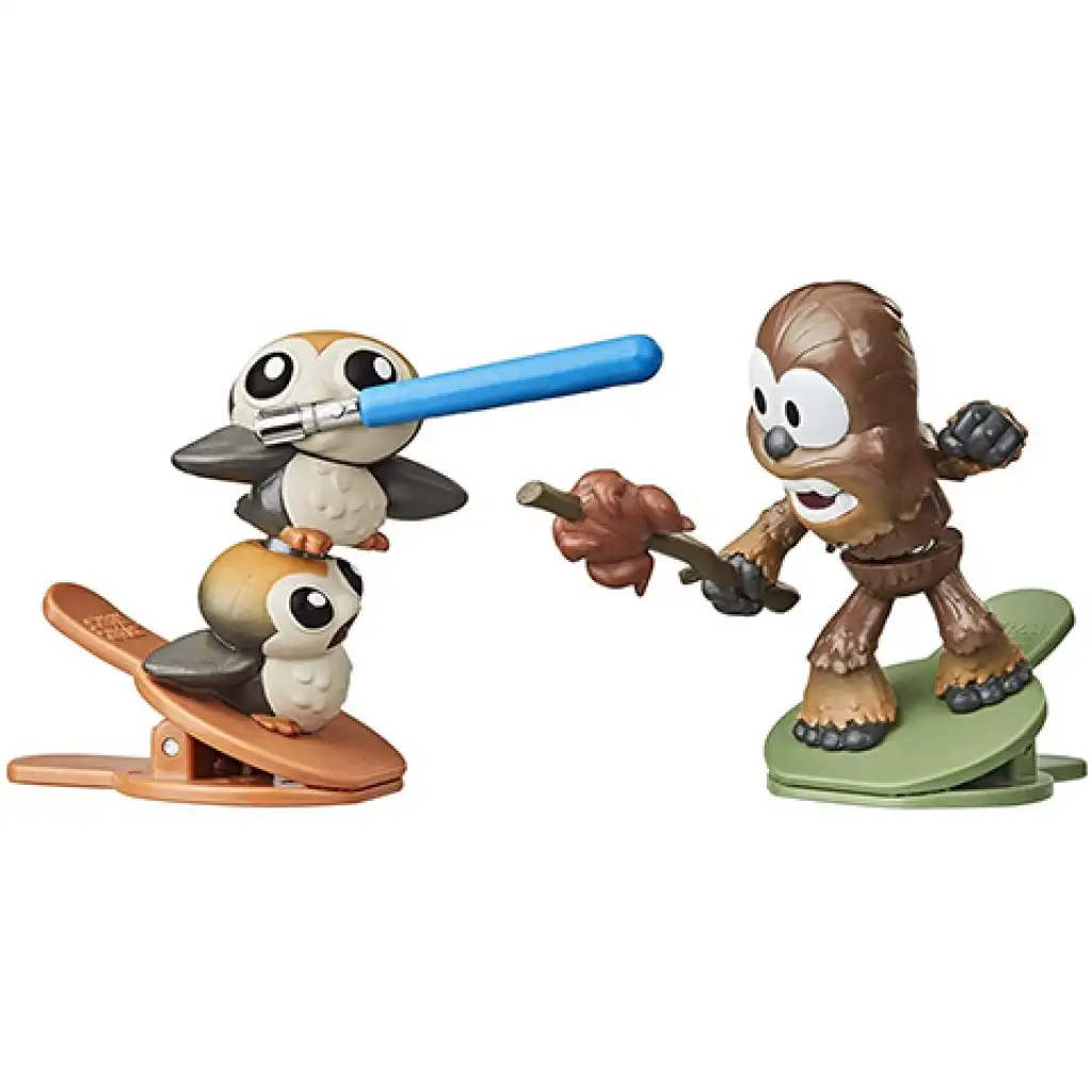 imagen de Star Wars Battle Bobblers Porgs vs Chewie figura con pinza - Hasbro 2