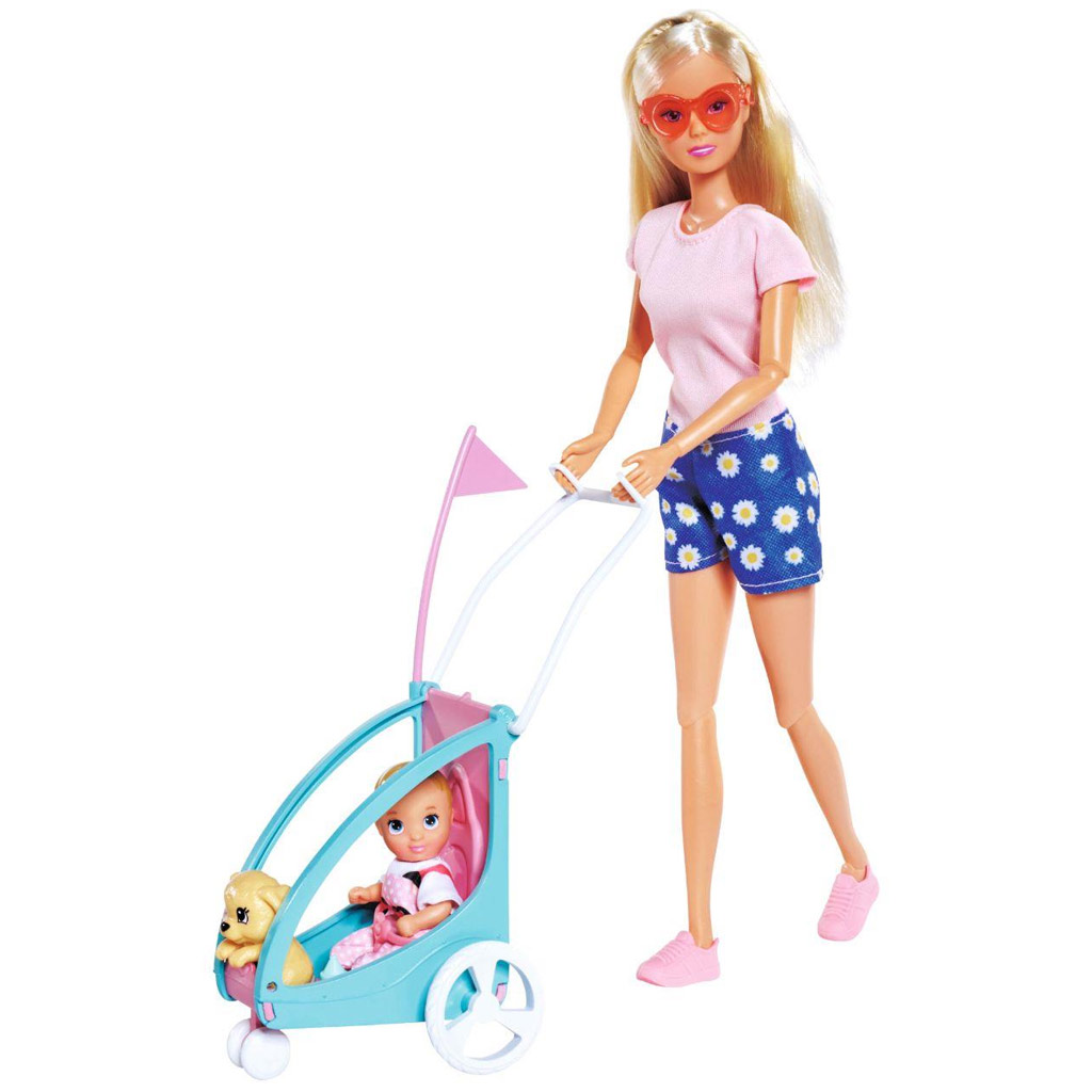 imagen de Steffi Love: Muñeca Steffi ciclista con remolque infantil - Simba Toys 2