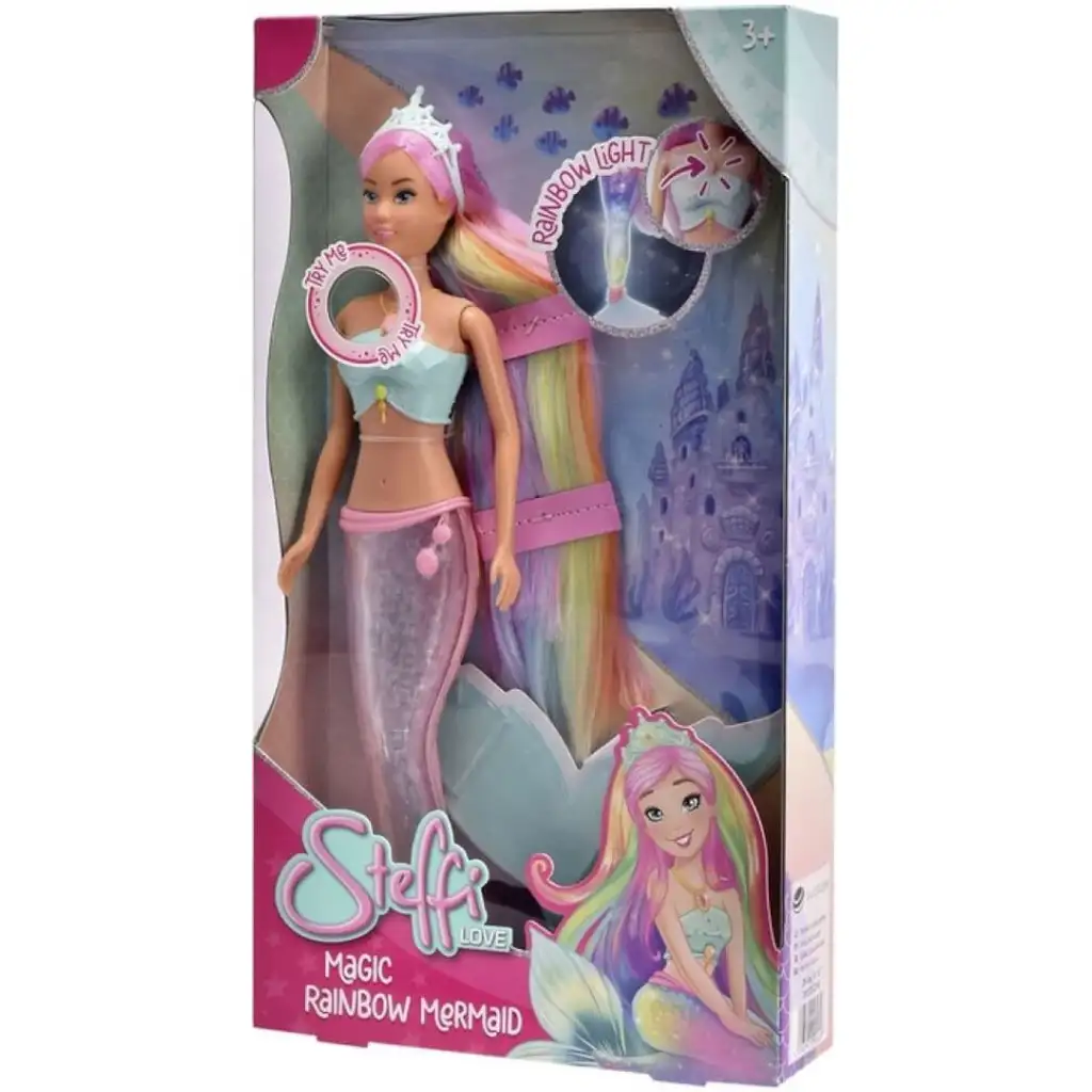 imagen de Steffi Love: Steffi sirena mágica de arcoíris con cola iluminada - Simba Toys 1
