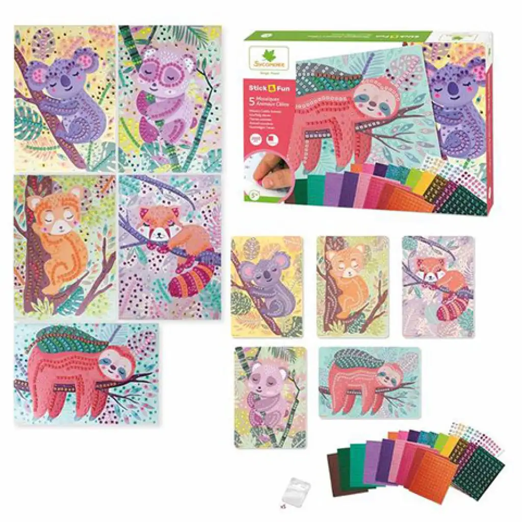 imagen de Stick'N Fun kit de creación de mosaicos - Animales adorables 2