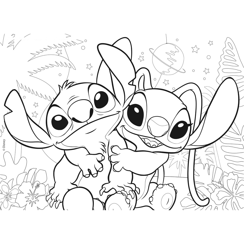 imagen de Stitch 2 en 1 24 piezas puzzle y colorear 35x25cm - Lisciani 3