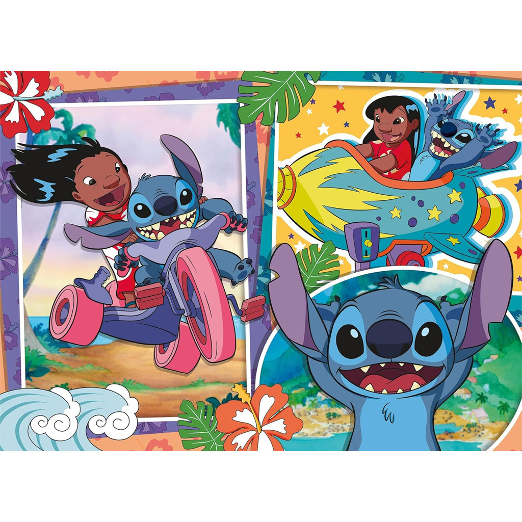 imagen de Stitch 2 en 1 60 piezas Eco puzzle y colorear 70x50cm - Lisciani 2
