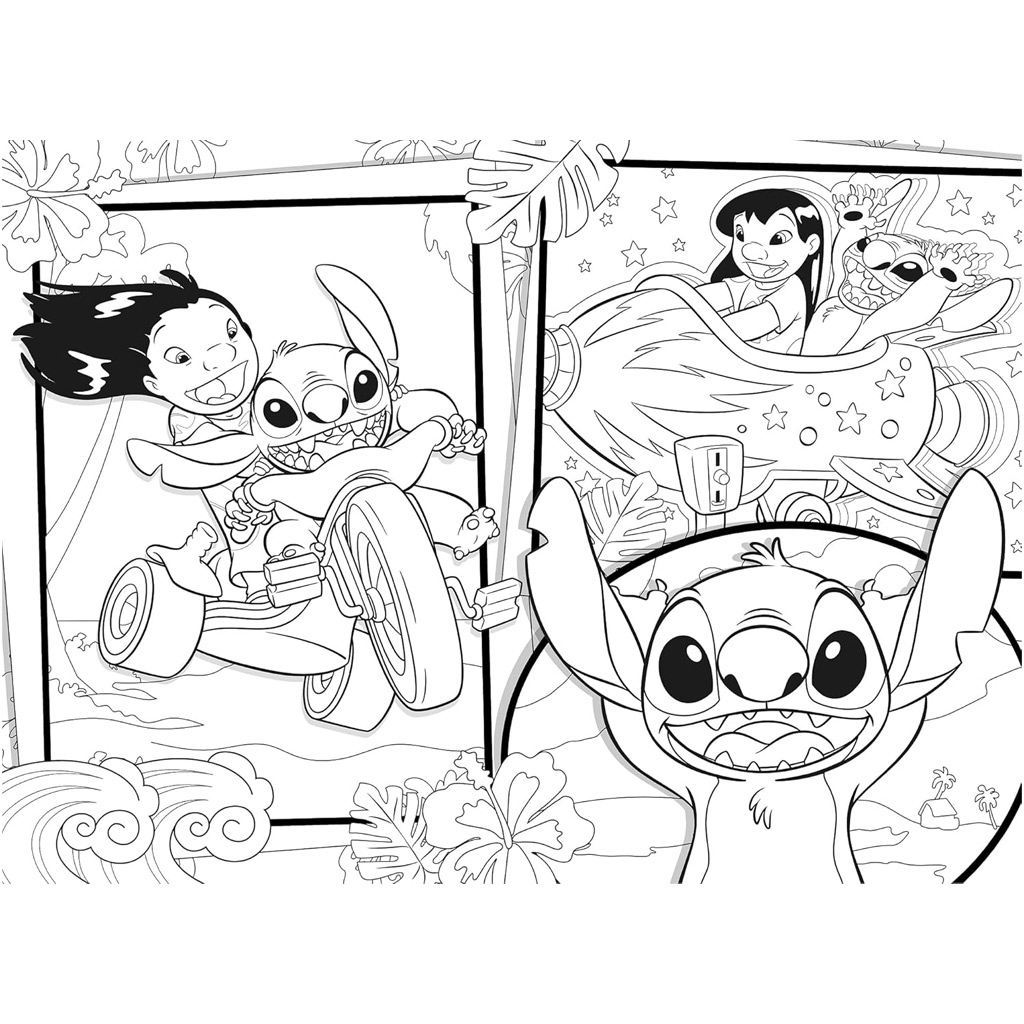imagen de Stitch 2 en 1 60 piezas Eco puzzle y colorear 70x50cm - Lisciani 3
