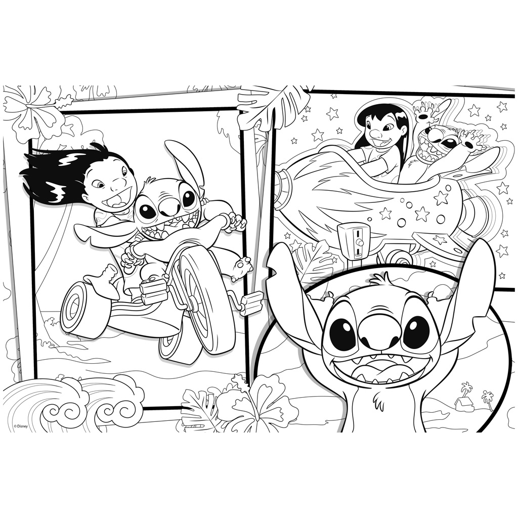 imagen de Stitch 2 en 1 puzzle y libro para colorear de 250 piezas 50x35cm - Lisciani 3