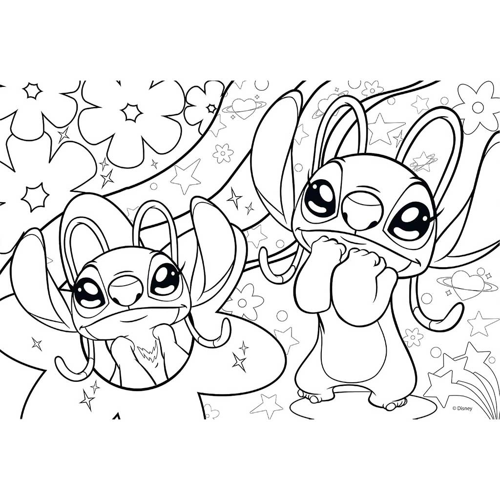 imagen de Stitch 2 en 1 rompecabezas y colorear de 108 piezas 50x35cm - Lisciani 2