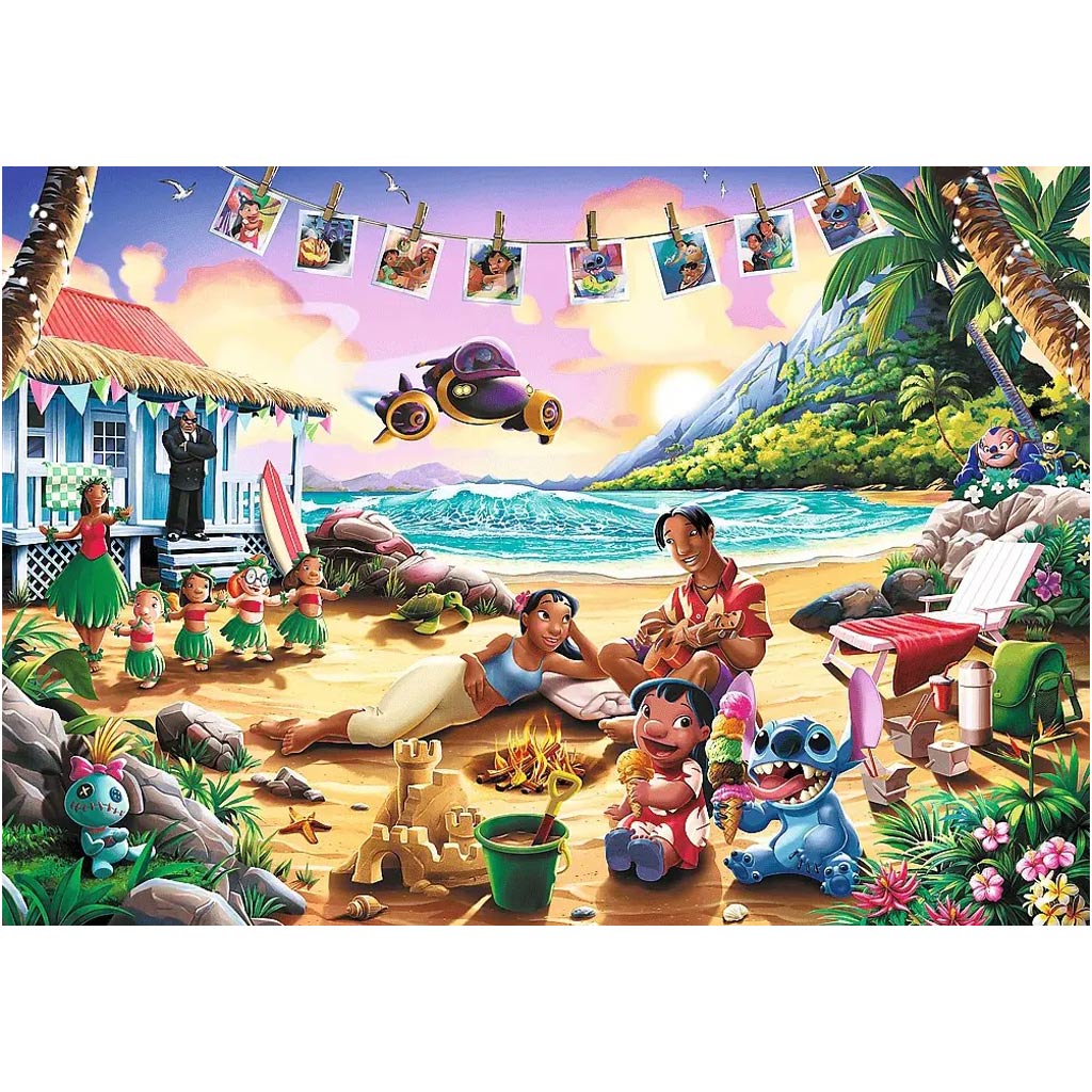 imagen de Stitch en la playa puzzle de 1000 piezas Premium Plus - Trefl 2