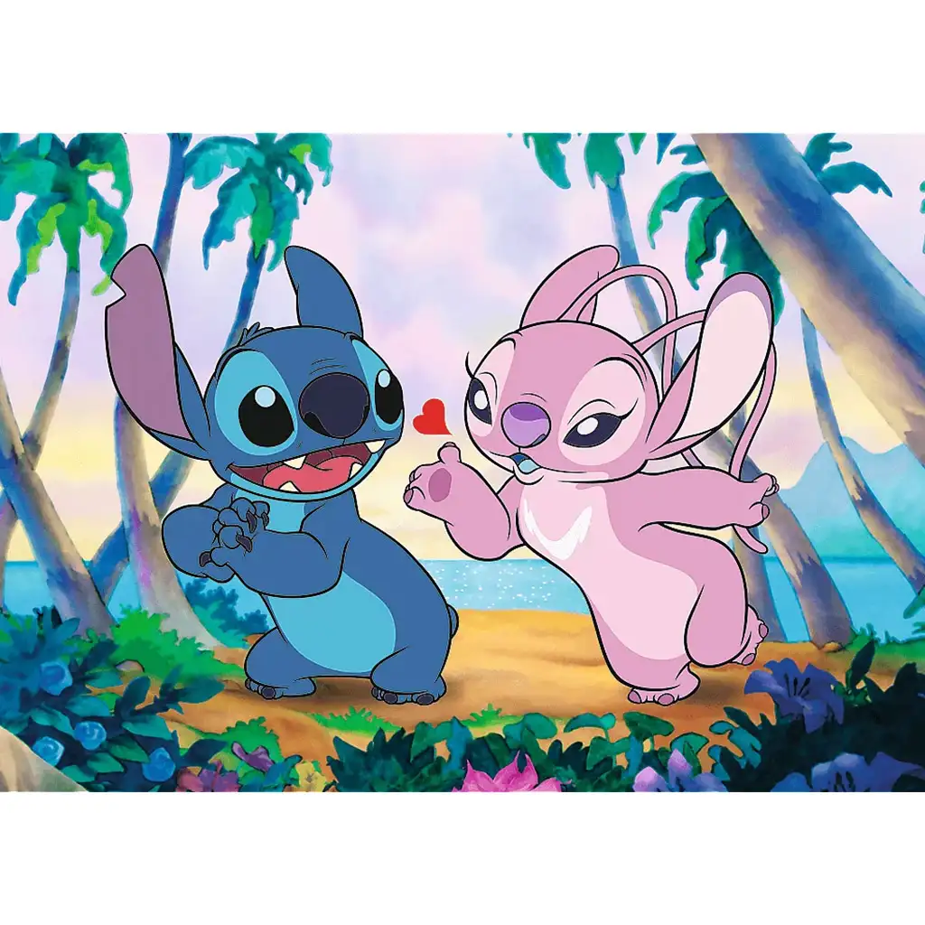 imagen de Stitch y Angel en la playa 1000 piezas premium plus puzzle - Trefl 2