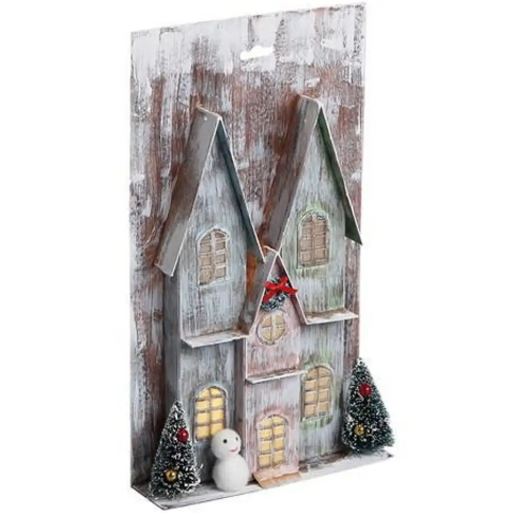 imagen de Stop & Look: Casa de papel navideña con luz 17x5x30cm 1