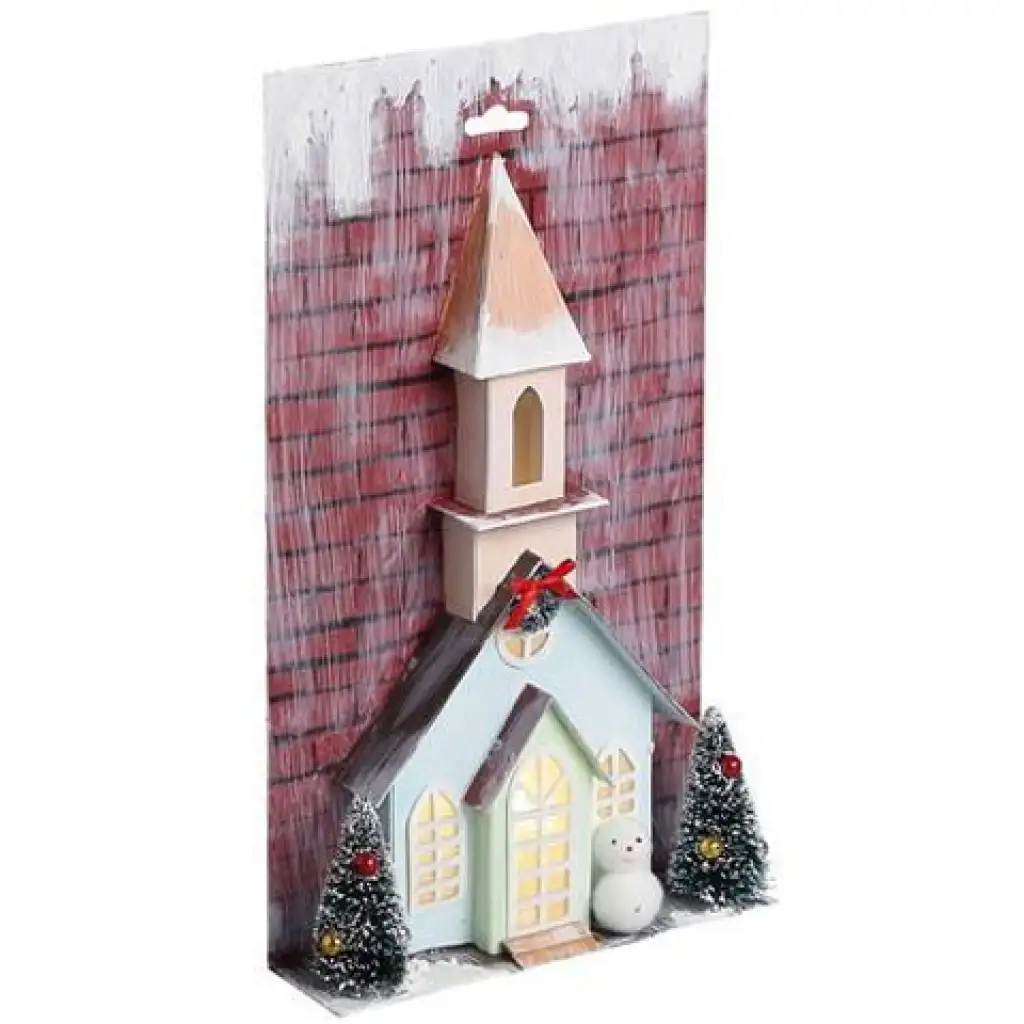 imagen de Stop & Look: Templo de papel navideño con luz 17x5x30cm 1
