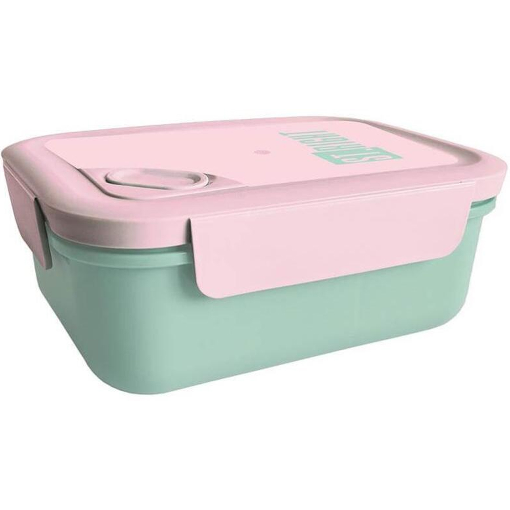 imagen de St.Right Caja de almuerzo de plástico menta y rosa 1