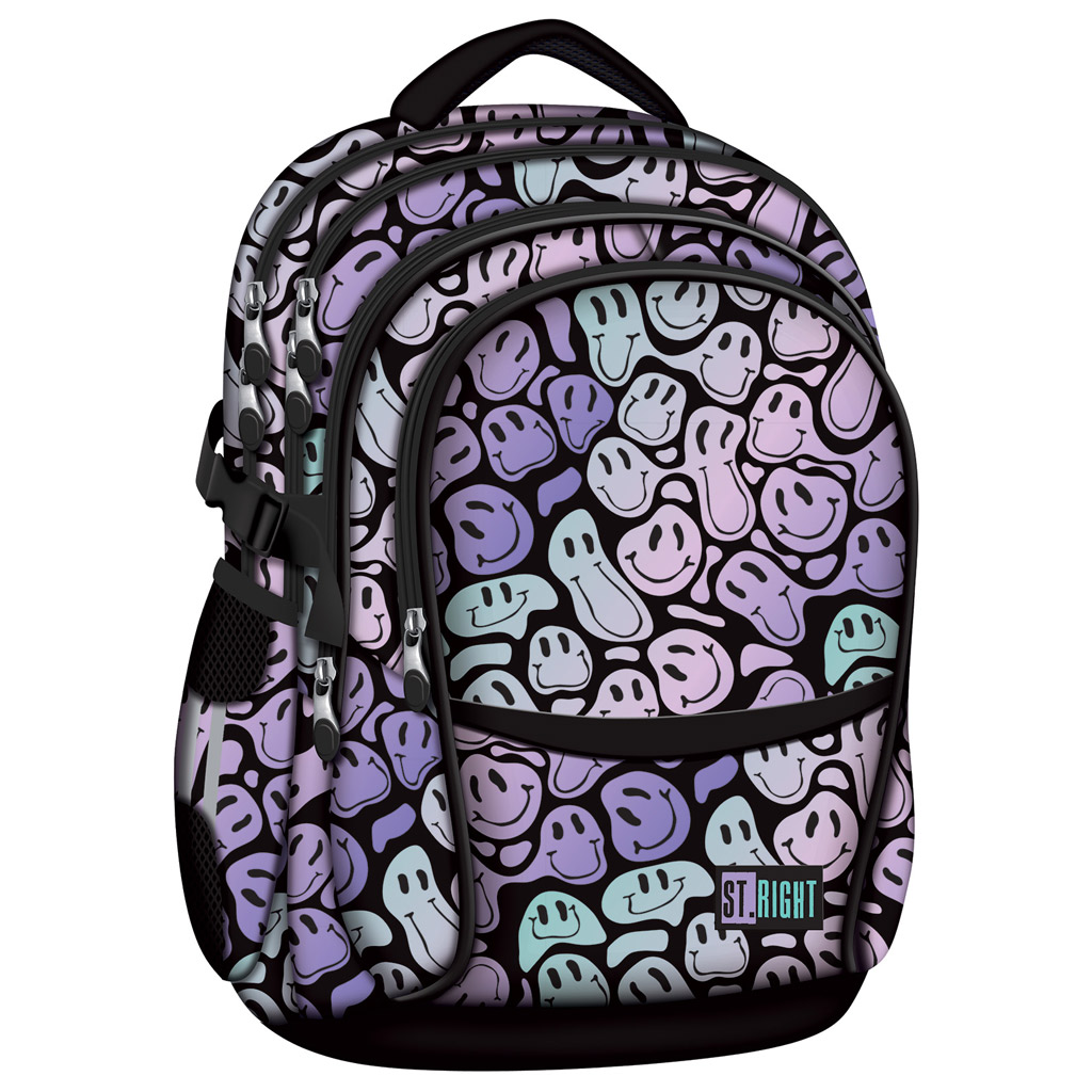imagen de St.Right Crazy Faces mochila escolar de cuatro compartimentos, mochila BP01 43x32x20cm 1