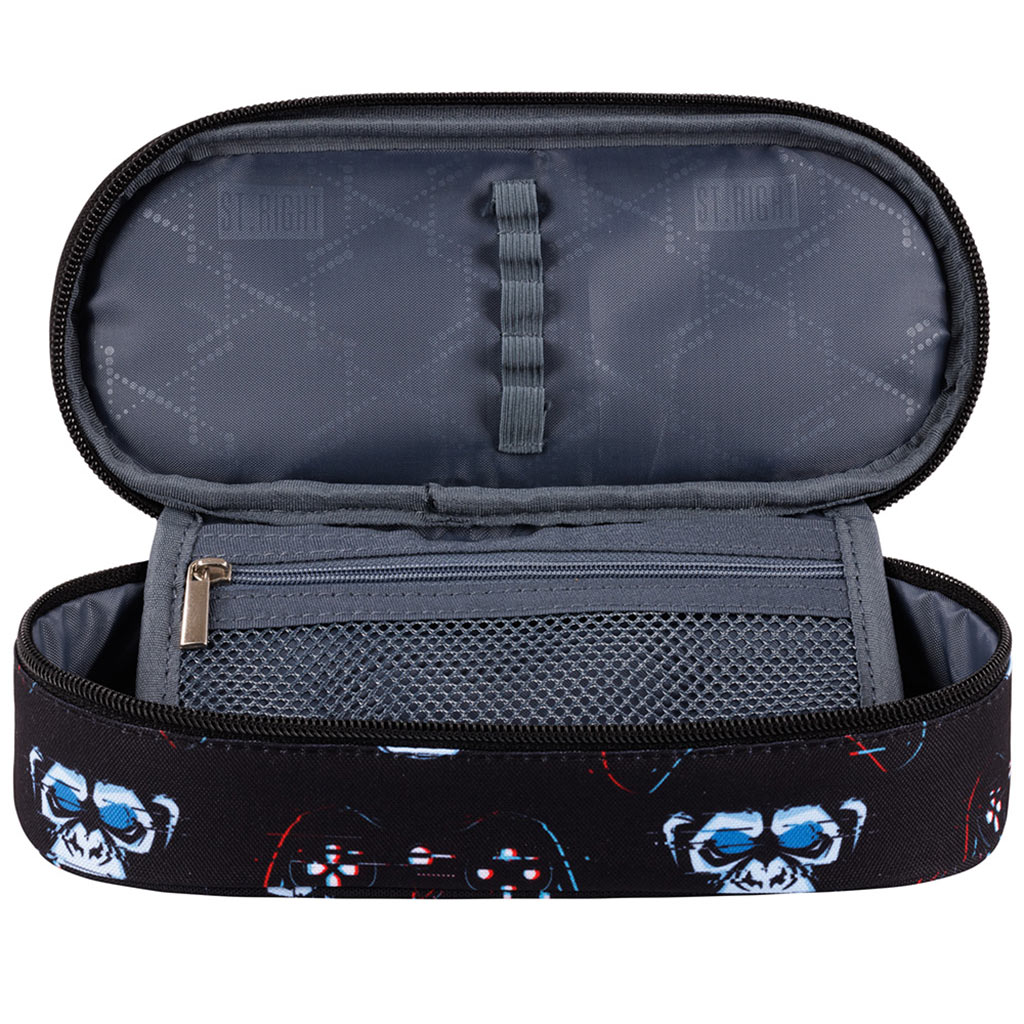 imagen de St.Right: Estuche ovalado azul Gamer de color negro-azul de 23 cm 2