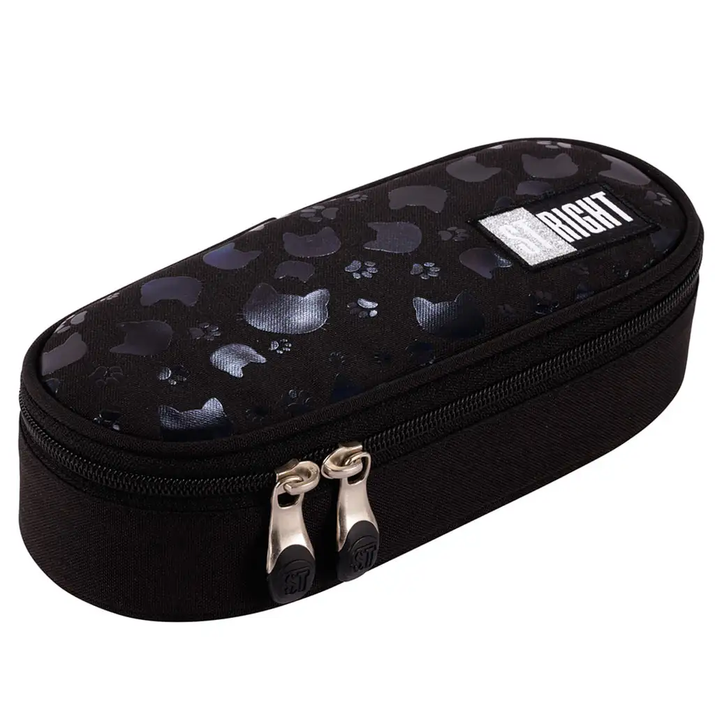 imagen de St.Right: Estuche ovalado de gatos negros en color negro de 23 cm 1