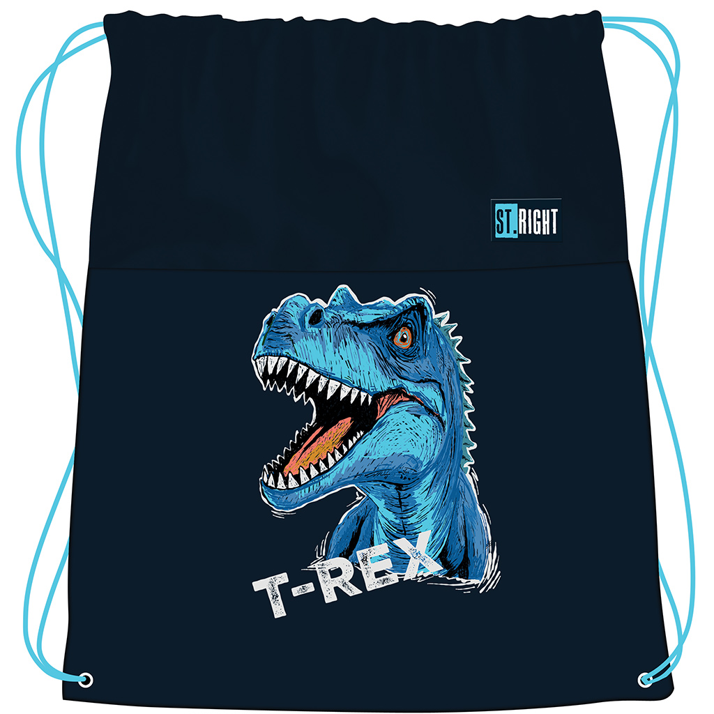 imagen de St.Right Mochila deportiva T-Rex azul, 34x43cm 1