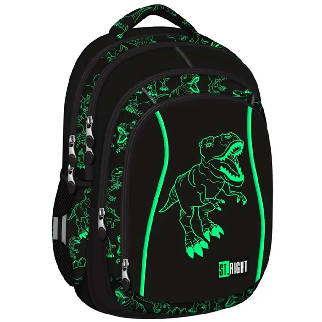 imagen de St.Right: Mochila escolar de cuatro compartimentos con diseño de T-Rex 1