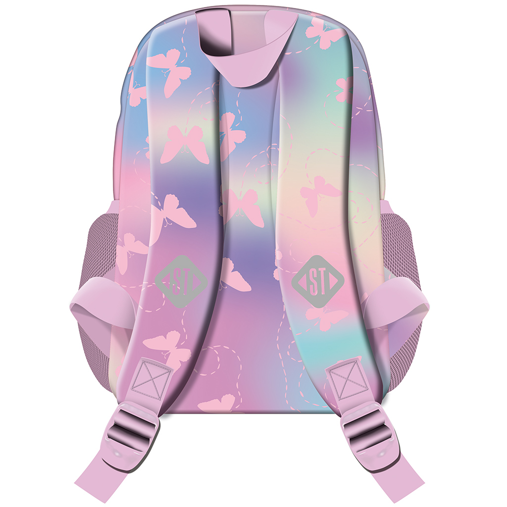 imagen de St.Right Mochila escolar rosa con mariposas, mochila BP70 32x22x11,5cm 2