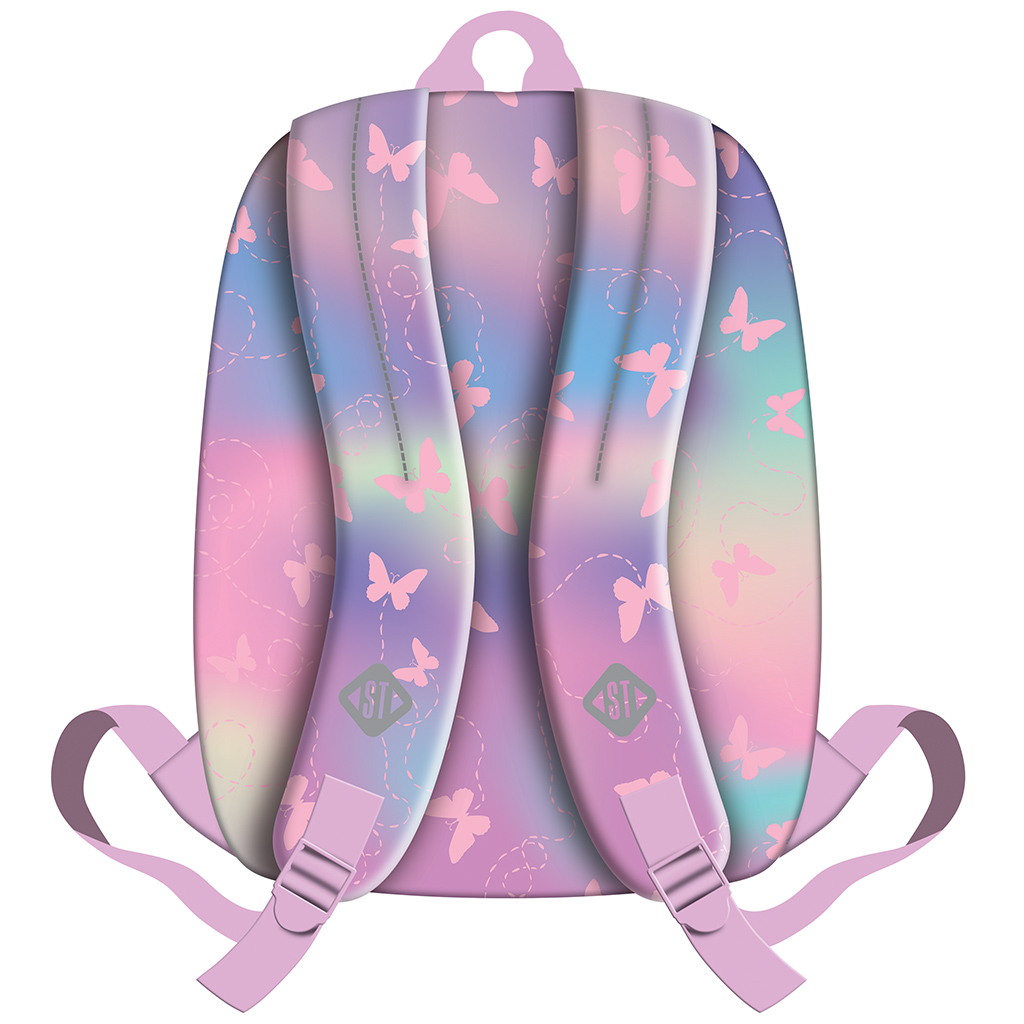 imagen de St.Right Mochila escolar rosa mariposa BP33 40x27x17cm 2