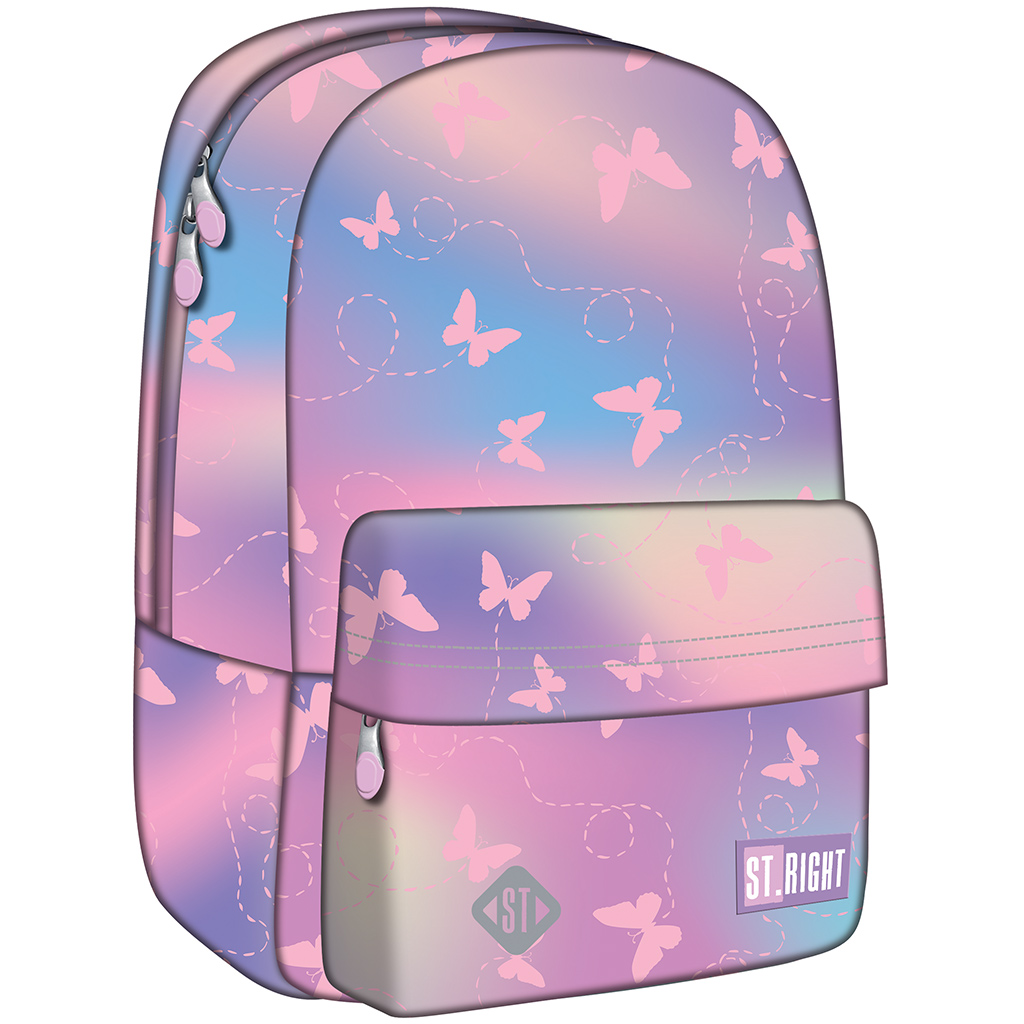 imagen de St.Right Mochila escolar rosa mariposa BP33 40x27x17cm 1