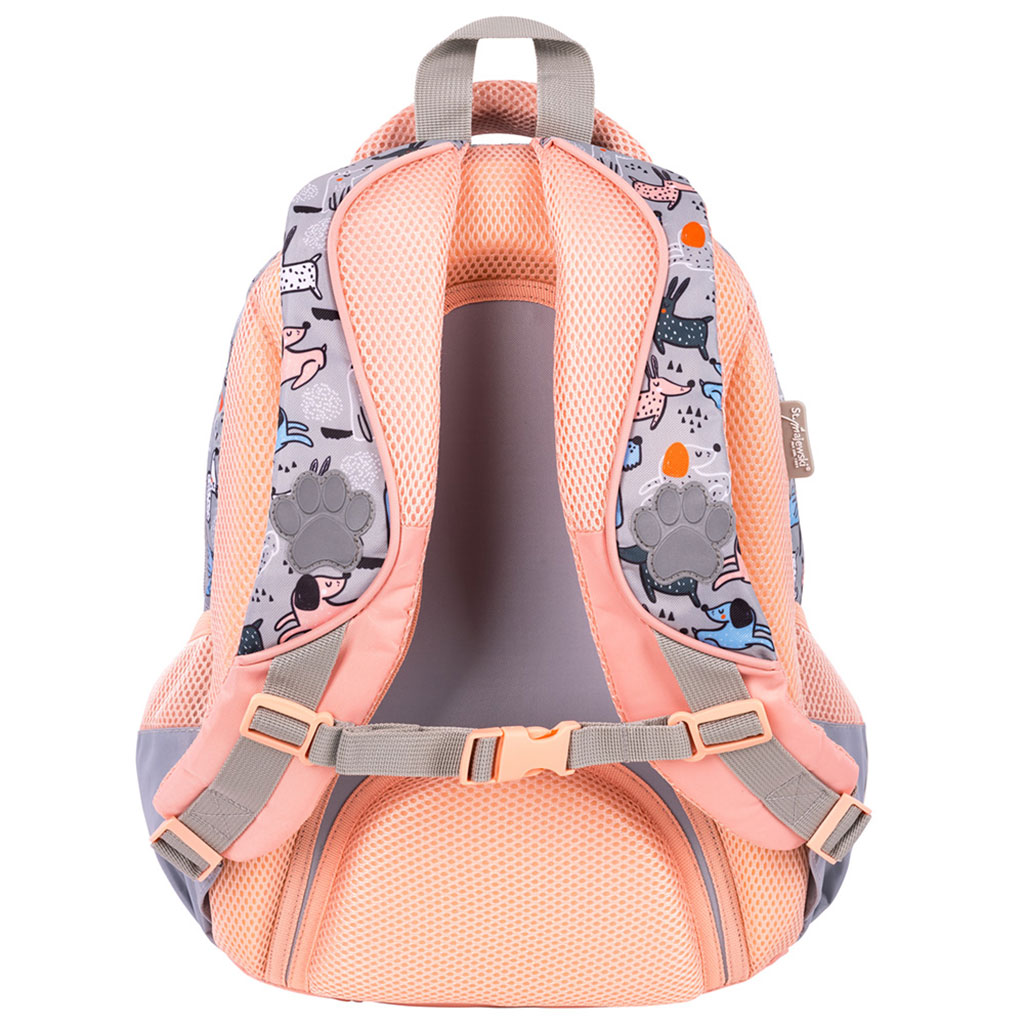 imagen de St.Right My Little Friends Gris York mochila escolar de cuatro compartimentos, mochila 40x28x18cm 2