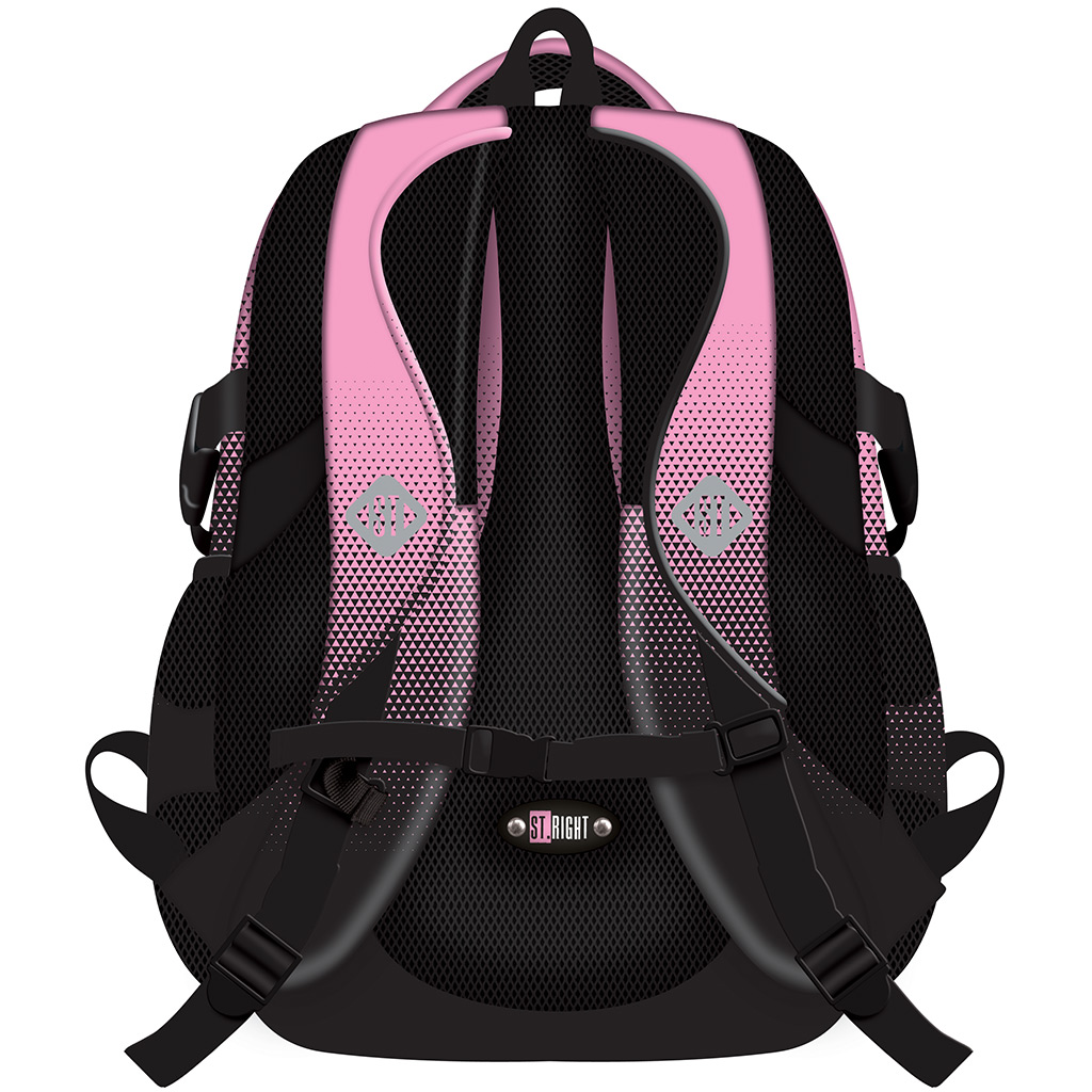 imagen de St.Right Pink Gradient mochila escolar rosa-negra con degradado BP01 43x32x21cm 2