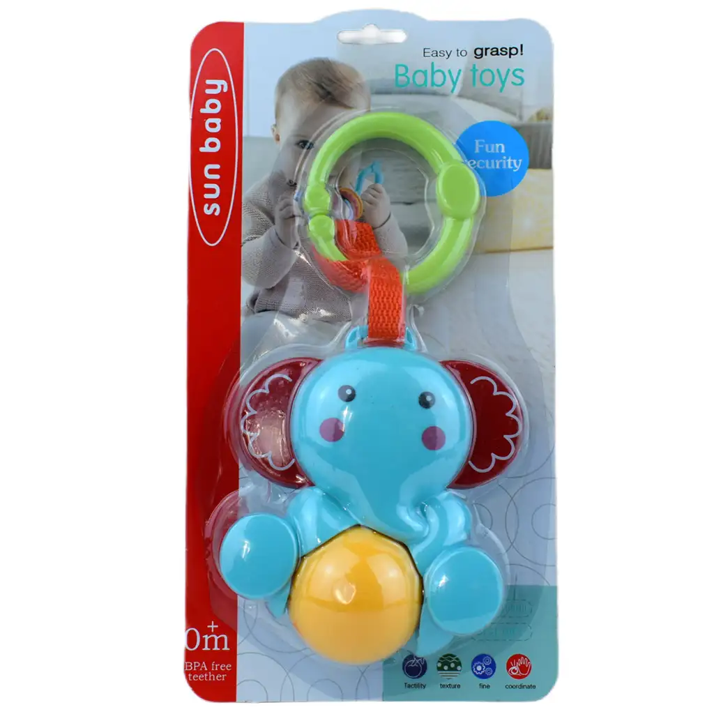 imagen de Sun Baby: Divertido elefante BPA libre sonajero, con bola giratoria 4